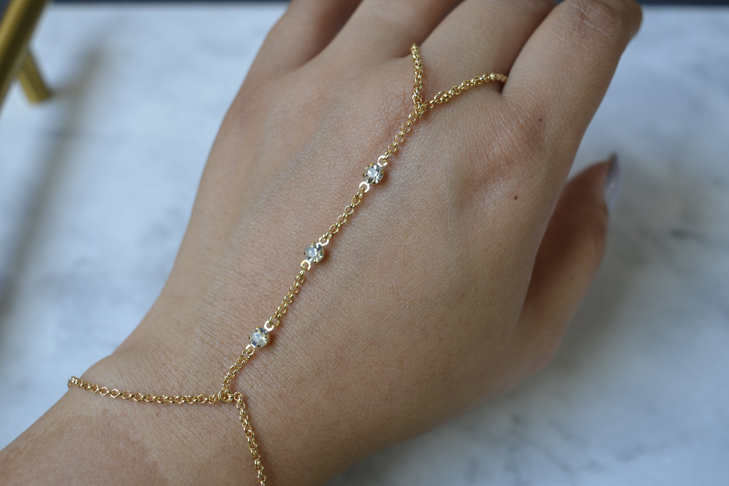 Crystal Hand Chain Bracelet